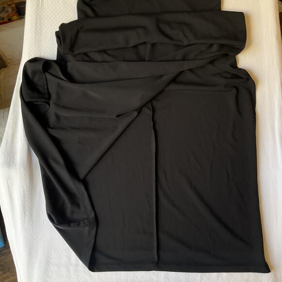 VINTAGE Express Women Long Cocktail Dress Size 1/2 Black Sleeveless Stretchy - Picture 7 of 10